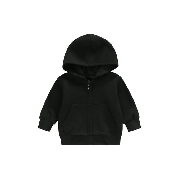 Bagilaanoe Toddler Baby Boy Girl Jacket Long Sleeve Zipper Hooded Sweatshirt with Pockets 12M 18M 24M 3T 4T 5T Kids Casual Outwear