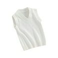 thumbnail image 1 of Bagilaanoe Toddler Baby Boy Girl Sweater Vest 6M 12M 18M 24M 3T 4T 5T Kids Lightweight Sleeveless V Neck Solid Color Pullover Knitted Tank Tops, 1 of 9