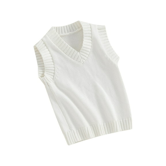 Bagilaanoe Toddler Baby Boy Girl Sweater Vest 6M 12M 18M 24M 3T 4T 5T Kids Lightweight Sleeveless V Neck Solid Color Pullover Knitted Tank Tops