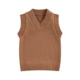 thumbnail image 1 of Bagilaanoe Toddler Baby Boy Girl Sweater Vest Sleeveless V-neck Solid Knit Tops 6M 12M 18M 24M 3T 4T 5T Kids Fall Winter Clothes, 1 of 8