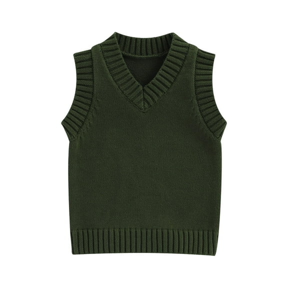 Bagilaanoe Toddler Baby Boy Girl Sweater Vest Sleeveless V-neck Solid Knit Tops 6M 12M 18M 24M 3T 4T 5T Kids Fall Winter Clothes