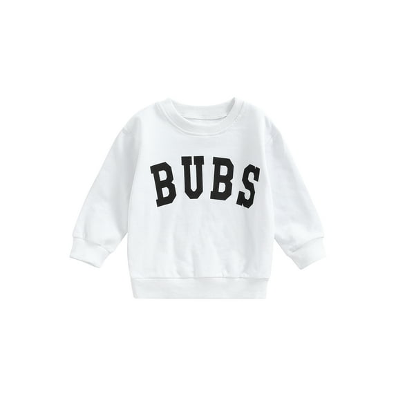 Bagilaanoe Toddler Baby Boy Girl Sweatshirt Casual Letter Printed Neck Sleeve Pullover 1T 2T 3T 4T 5T 6T Kids Fall Tops Streetwear