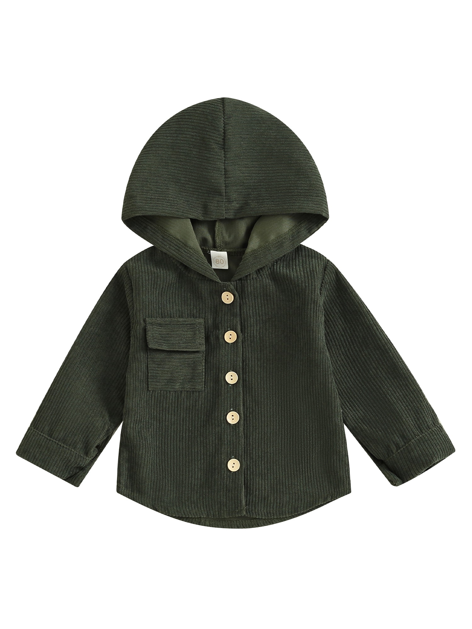Shacket Infant Bagilaanoe Toddler Baby Boy Girls Hooded Jacket Corduroy Long Sleeve ...