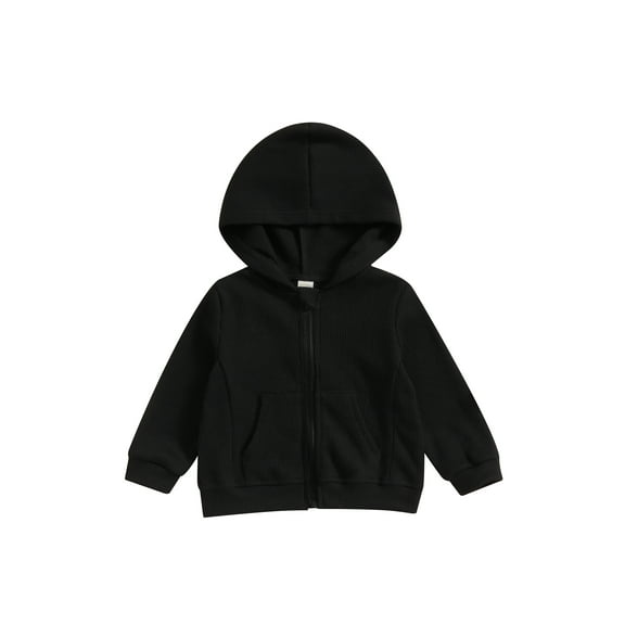 Bagilaanoe Toddler Baby Boy Hooded Jacket Solid Long Sleeve Zip-up Sweatshirt 12M 18M 24M 3T 4T 5T Kids Fall Casual Outwear