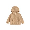 thumbnail image 1 of Bagilaanoe Toddler Baby Boy Hooded Jacket Solid Long Sleeve Zip-up Sweatshirt 12M 18M 24M 3T 4T 5T Kids Fall Casual Outwear, 1 of 8