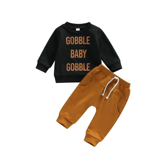 Bagilaanoe Toddler Baby Boy Long Pants Set Letter Print Long Sleeve Sweatshirt Pullover Tops + Drawstring Sweatpants 3M 6M 12M 18M 24M 3T Kids Casual Sweatsuits