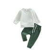 thumbnail image 1 of Bagilaanoe Toddler Baby Boy Long Pants Set Long Sleeve Sweatshirt Pullover Tops + Drawstring Sweatpants 6M 12M 18M 24M 3T Kids Casual Sweatsuits, 1 of 9