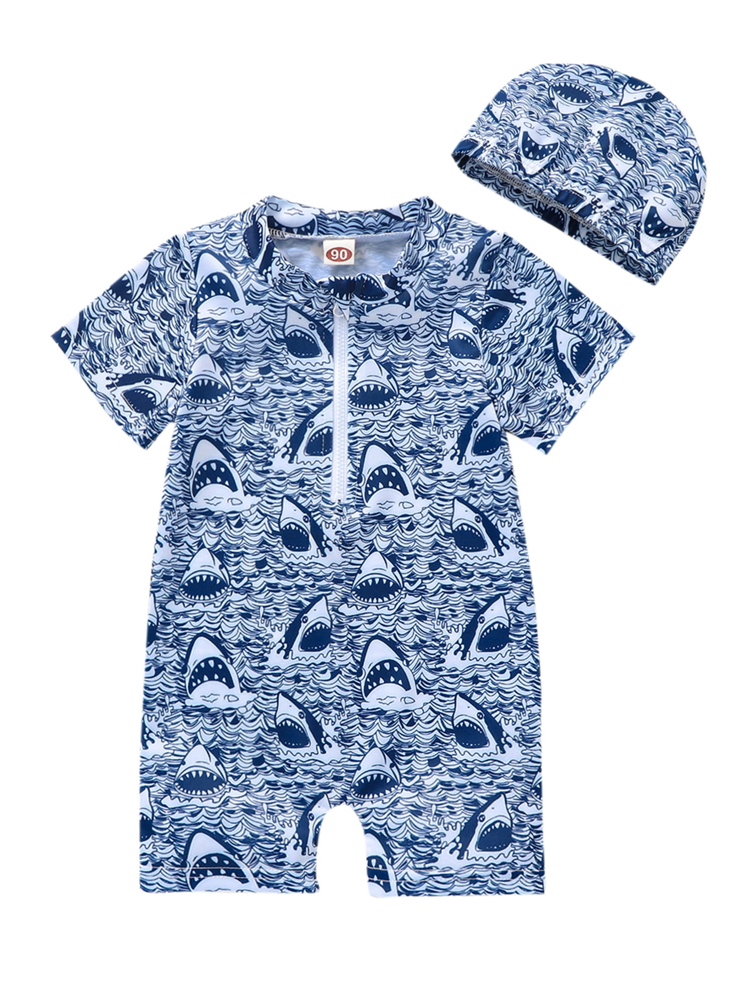 HUAANIUE Baby & Kleinkind Badeanzug Langarm - Rashguard Einteiler Für Jungen, UV-Schutz 50+, Schnell Trocknend