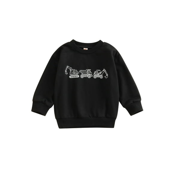 Bagilaanoe Toddler Baby Boy Oversized Sweatshirt Long Sleeve Cartoon Print Pullover 12M 18M 2T 3T 4T Kids Fall Loose Tee Tops