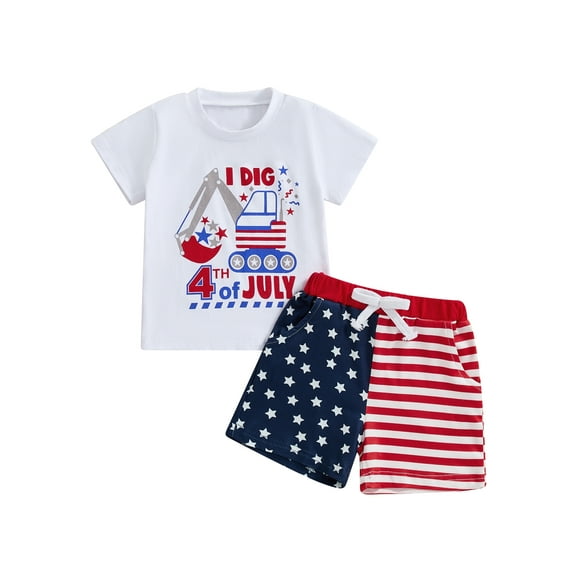 Bagilaanoe Toddler Baby Boy Short Sleeve Letter Print T Shirt Tops + Shorts, 2-Piece White