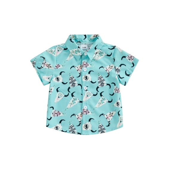 Bagilaanoe Toddler Baby Boy Summer Shirt Print Short Sleeve Tops 6M 12M 18M 24M 3T 4T Kids Casual T-Shirts Clothes