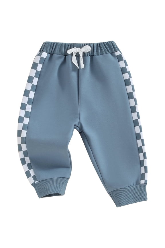 Toddler Baby Boy Sweatpants Checkerboard Patchwork Jogger Pants 6M 12M 18M 24M 3T Kids Casual Trousers Casual Clothes