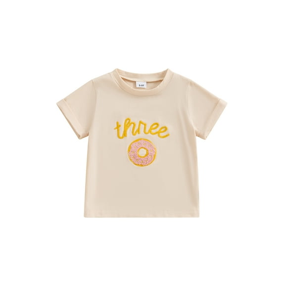 Bagilaanoe Toddler Baby Boys Girls Birthday T-Shirts Short Sleeve Letter Embroidery Tops 2T 3T 4T Kids Summer Tees Clothes