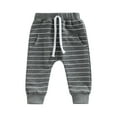 thumbnail image 1 of Bagilaanoe Toddler Baby Boys Girls Joggers Pants Casual Striped Sweatpants 6M 12M 18M 24M 3T Kids Trousers Solid Pocket Bottoms, 1 of 7