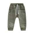 thumbnail image 1 of Bagilaanoe Toddler Baby Boys Girls Joggers Pants Casual Striped Sweatpants 6M 12M 18M 24M 3T Kids Trousers Solid Pocket Bottoms, 1 of 7