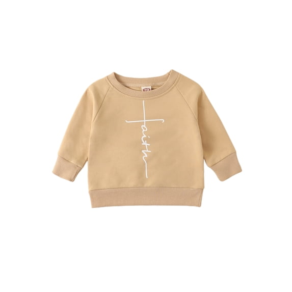 Bagilaanoe Toddler Baby Boys Girls Pullover Flower/ Rainbow/ Letter Print Long Sleeve Tops 6M 12M 18M 24M 3T Casual Autumn Sweatshirt Outfit