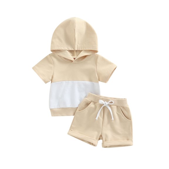 Bagilaanoe Toddler Baby Boys Hooded Short Sleeve Tops   Shorts 6M 12M 18M 24M 3T 4T Casual Summer Clothing