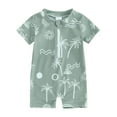 thumbnail image 1 of Bagilaanoe Toddler Baby Boys One-Piece Swimsuit Print Short Sleeve Zipper Rashguard Swimwear 3M 6M 12M 2T 3T Kids Summer Bathing Suit, 1 of 8