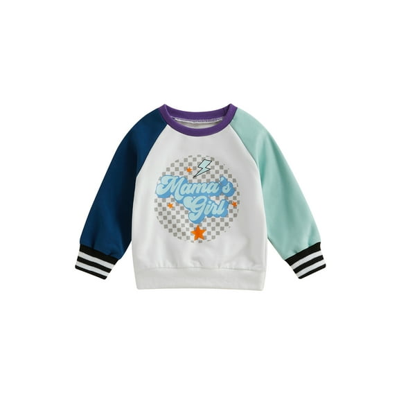 Bagilaanoe Toddler Baby Girl Boy Casual Sweatshirt Long Sleeve Contrast Color Pullover 3M 6M 12M 18M 24M 3T Kids Loose Tee Tops