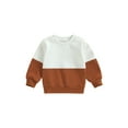 thumbnail image 1 of Bagilaanoe Toddler Baby Girl Boy Casual Sweatshirt Long Sleeve Contrast Color Pullover 6M 12M 18M 24M 3T Kids Fall Loose Tee Tops, 1 of 8