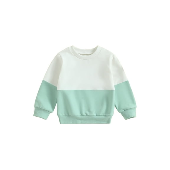 Bagilaanoe Toddler Baby Girl Boy Casual Sweatshirt Long Sleeve Contrast Color Pullover 6M 12M 18M 24M 3T Kids Fall Loose Tee Tops
