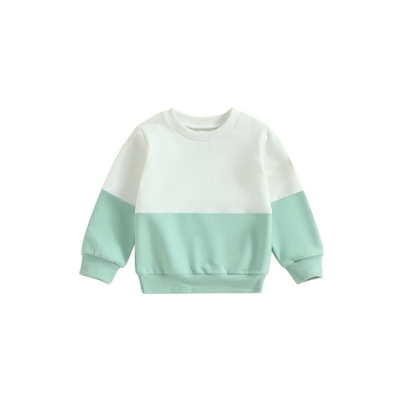 Bagilaanoe Toddler Baby Girl Boy Casual Sweatshirt Long Sleeve Contrast Color Pullover 6M 12M 18M 24M 3T Kids Fall Loose Tee Tops