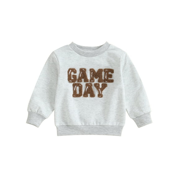 Bagilaanoe Toddler Baby Girl Boy Casual Sweatshirt Long Sleeve Letter Embroidery Pullover 6M 12M 18M 24M 3T Kids Fall Loose Tee Tops