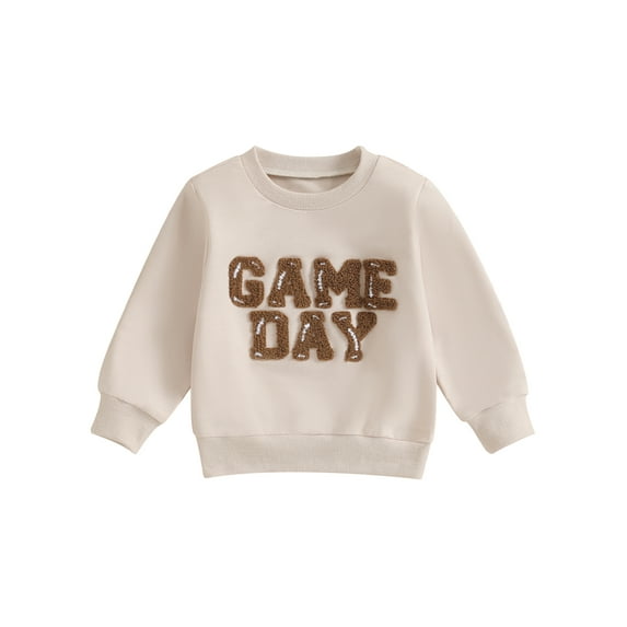 Bagilaanoe Toddler Baby Girl Boy Casual Sweatshirt Long Sleeve Letter Embroidery Pullover 6M 12M 18M 24M 3T Kids Fall Loose Tee Tops