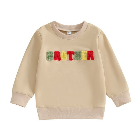 Bagilaanoe Toddler Baby Girl Boy Casual Sweatshirt Long Sleeve Letter Print Pullover 12M 18M 24M 3T 4T 5T Kids Fall Loose Tee Tops