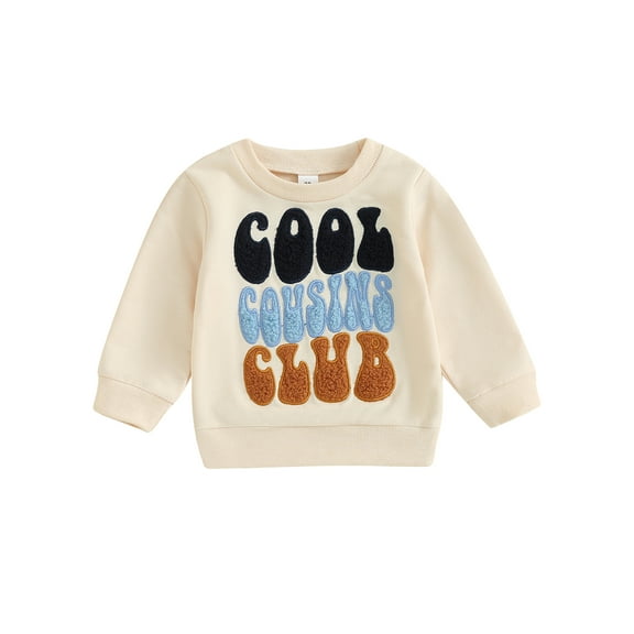 Bagilaanoe Toddler Baby Girl Boy Casual Sweatshirt Long Sleeve Letter Print Pullover 6M 12M 18M 24M 3T 4T Kids Fall Loose Tee Tops