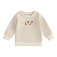 thumbnail image 1 of Bagilaanoe Toddler Baby Girl Boy Casual Sweatshirt Long Sleeve Letter Print Pullover 6M 12M 18M 24M 3T 4T Kids Fall Loose Tee Tops, 1 of 8