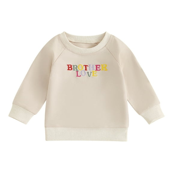 Bagilaanoe Toddler Baby Girl Boy Casual Sweatshirt Long Sleeve Letter Print Pullover 6M 12M 18M 24M 3T 4T Kids Fall Loose Tee Tops