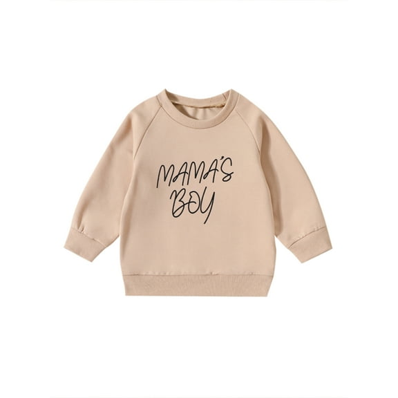 Bagilaanoe Toddler Baby Girl Boy Casual Sweatshirt Long Sleeve Letter Print Pullover 6M 12M 18M 24M 3T Kids Fall Loose Tee Tops