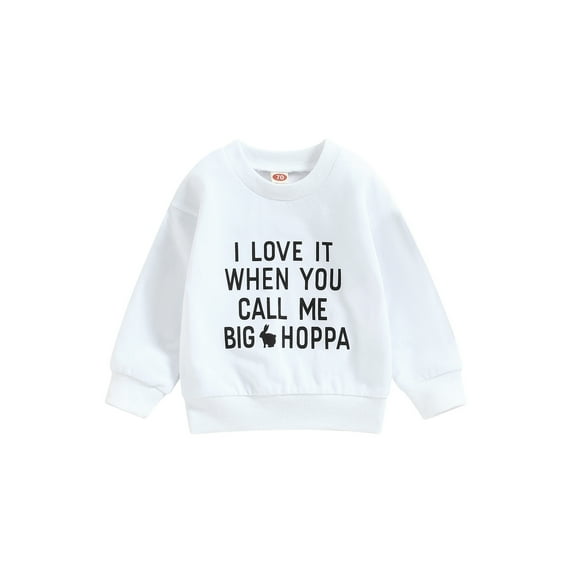 Bagilaanoe Toddler Baby Girl Boy Casual Sweatshirt Long Sleeve Letter Print Pullover 6M 12M 18M 24M 3T Kids Loose Tee Tops