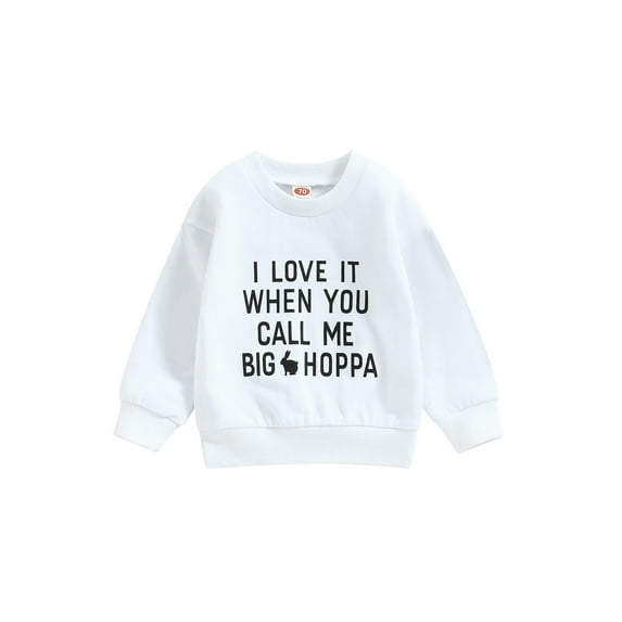 Bagilaanoe Toddler Baby Girl Boy Casual Sweatshirt Long Sleeve Letter Print Pullover 6M 12M 18M 24M 3T Kids Loose Tee Tops