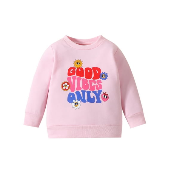 Bagilaanoe Toddler Baby Girl Boy Casual Sweatshirt Long Sleeve Letter Print Pullover 6M 9M 12M 18M 24M 3T Kids Fall Loose Tee Tops