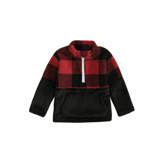 Bagilaanoe Toddler Baby Girl Boy Casual Sweatshirt Long Sleeve Plaid Patchwork Pullover 12M 18M 24M 3T 4T 5T Kids Fall Loose Tee Tops