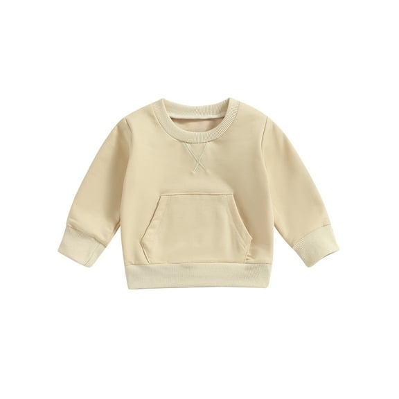 Bagilaanoe Toddler Baby Girl Boy Casual Sweatshirt Long Sleeve Pullover 6M 12M 18M 24M 3T 4T Kids Fall Loose Tee Tops