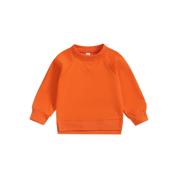 Bagilaanoe Toddler Baby Girl Boy Casual Sweatshirt Long Sleeve Solid Color Pullover 6M 12M 18M 24M 3T 4T Kids Fall Loose Tee Tops