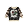 thumbnail image 1 of Bagilaanoe Toddler Baby Girl Boy Christmas Sweatshirt Long Sleeve Leopard Christmas Tree Print Pullover 6M 9M 12M 18M 24M 3T Kids Fall Loose Tee Tops, 1 of 9