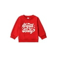 thumbnail image 1 of Bagilaanoe Toddler Baby Girl Boy Christmas Sweatshirt Long Sleeve Letter Print Pullover 6M 12M 18M 24M 3T 4T 5T Kids Fall Loose Tee Tops, 1 of 9