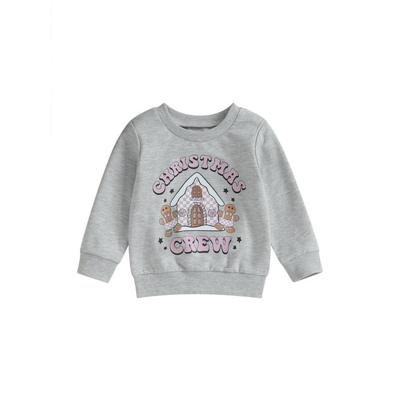 Bagilaanoe Toddler Baby Girl Boy Christmas Sweatshirt Long Sleeve Letter Print Pullover 6M 12M 18M 24M 3T 4T Kids Fall Loose Tee Tops