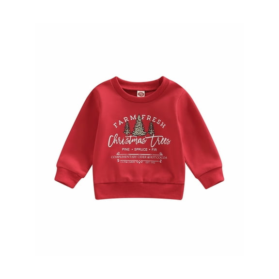 Bagilaanoe Toddler Baby Girl Boy Christmas Sweatshirt Long Sleeve Letter Print Pullover 6M 12M 18M 24M 3T Kids Fall Loose Tee Tops