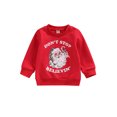 thumbnail image 1 of Bagilaanoe Toddler Baby Girl Boy Christmas Sweatshirt Long Sleeve Santa Letter Print Pullover 6M 12M 18M 24M 3T Kids Fall Loose Tee Tops, 1 of 8