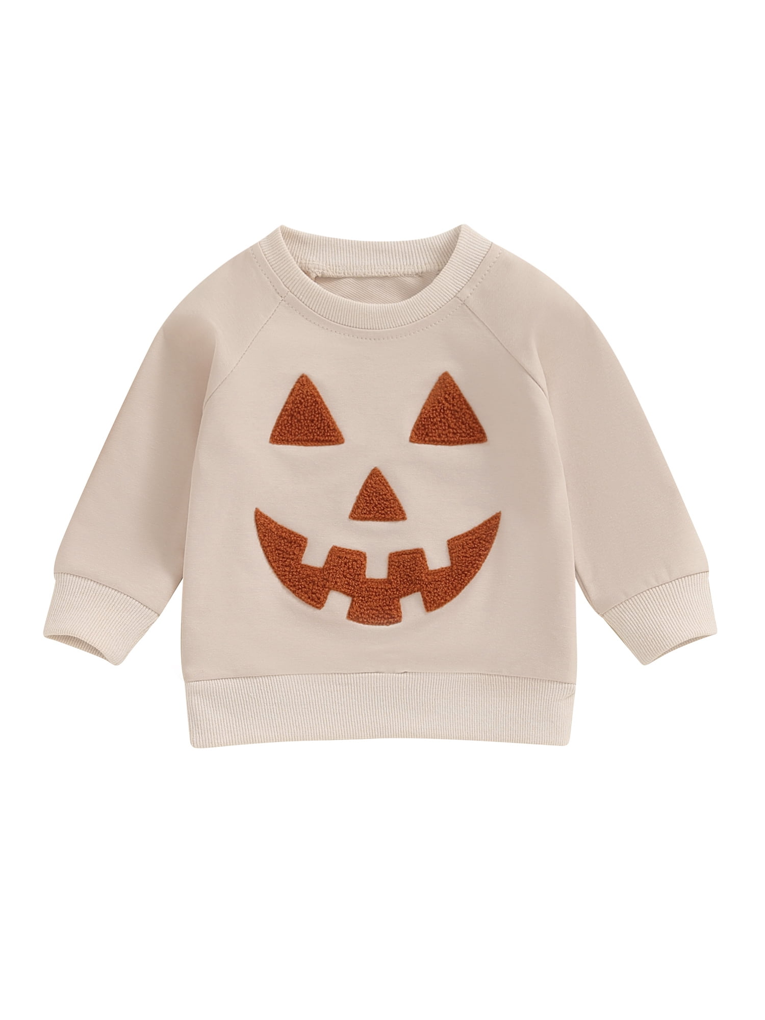 Toddler Halloween Pumpkin Sweatshirt - Spooky Pullover For Baby Boy & Girl, Fall Long Sleeve Pumpkin Outfit