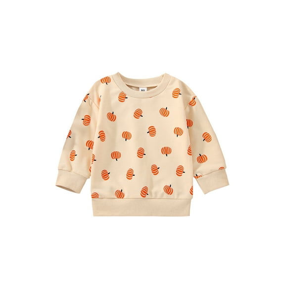 Bagilaanoe Toddler Baby Girl Boy Halloween Sweatshirt Long Sleeve Pumpkin/Ghost Print Pullover 6M 12M 2T 3T 4T 5T 6T Kids Fall Loose Tee Tops