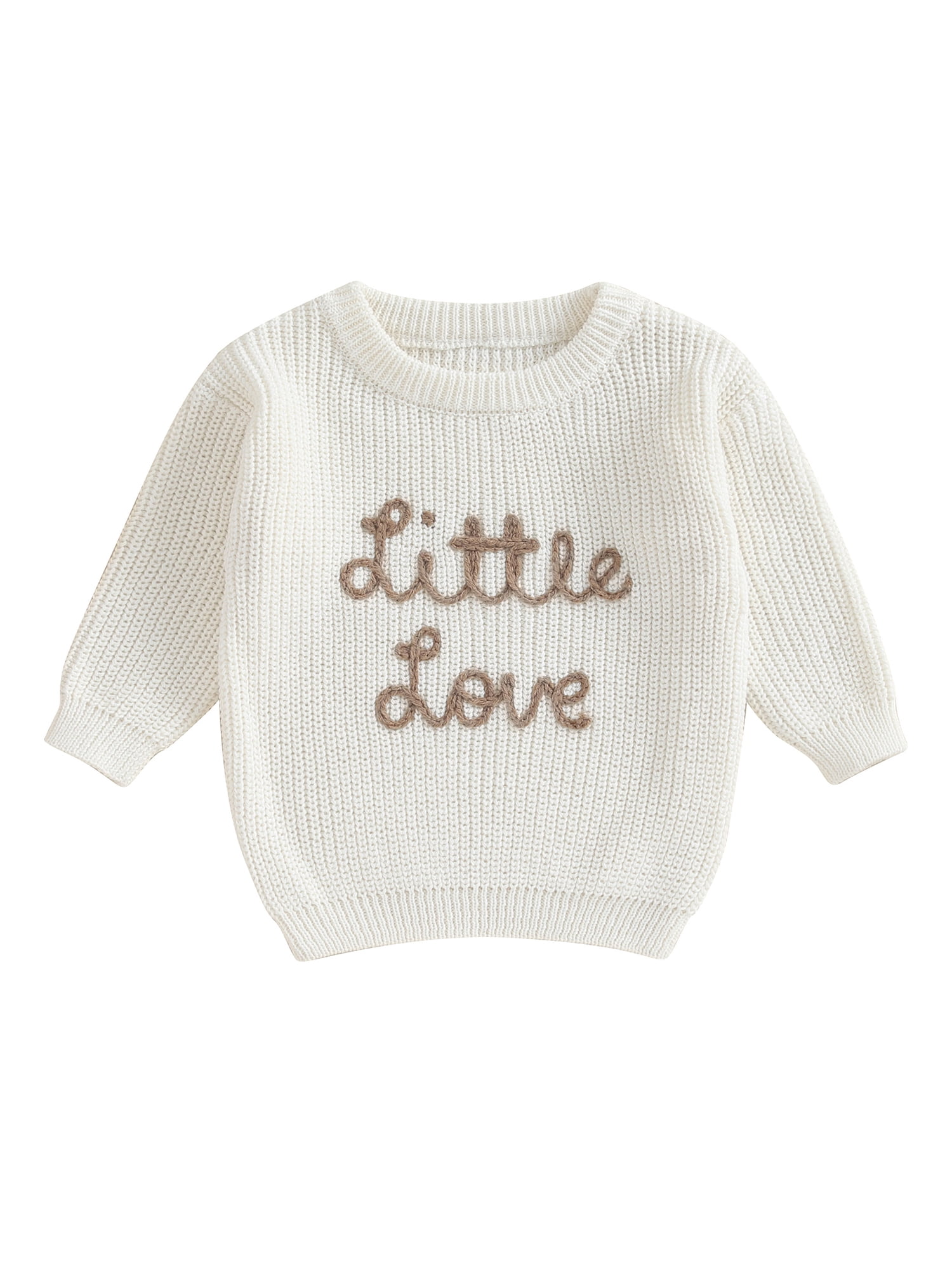 Floral Embroidered Knit Sweater for Babies – Long Sleeve Soft Knit Pullover (6–36M) main image 0