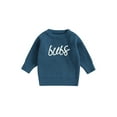 thumbnail image 1 of Bagilaanoe Toddler Baby Girl Boy Knitted Sweater Long Sleeve Letter Embroidery Pullover 6M 12M 24M 3T 4T 5T 6T Kids Warm Jumpers Tops Fall Loose Knitwear, 1 of 9