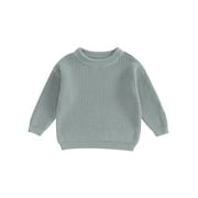 Bagilaanoe Toddler Baby Girl Boy Knitted Sweater Long Sleeve Pullover 3M-5T Kids Warm Jumpers Tops Fall Loose Knitwear