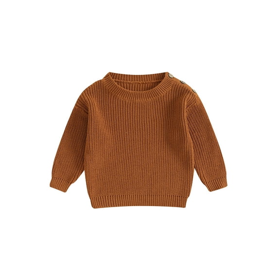 Bagilaanoe Toddler Baby Girl Boy Knitted Sweater Long Sleeve Pullover 3M 6M 12M 18M 24M 3T Kids Warm Jumpers Tops Fall Loose Knitwear